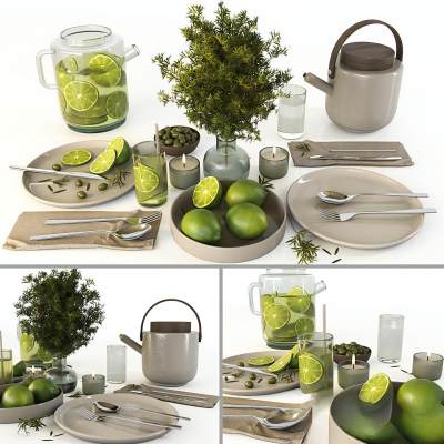 现代餐桌餐具摆件